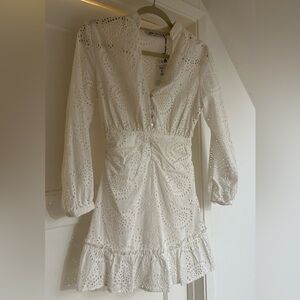 Zara white eyelet mini dress